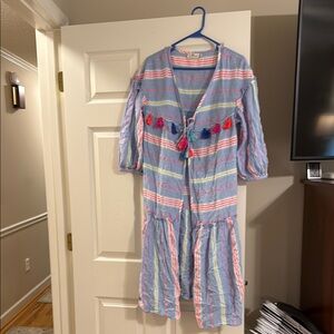 Striped Tassel Swim Coverup